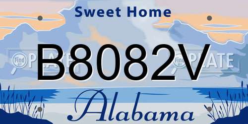 B8082V Alabama License Plate