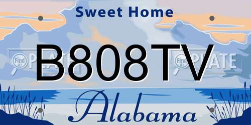B808TV Alabama License Plate