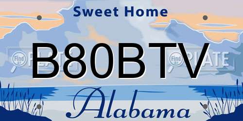 B80BTV Alabama License Plate