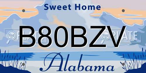 B80BZV Alabama License Plate