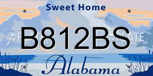 B812BS Alabama License Plate