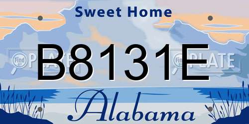 B8131E Alabama License Plate