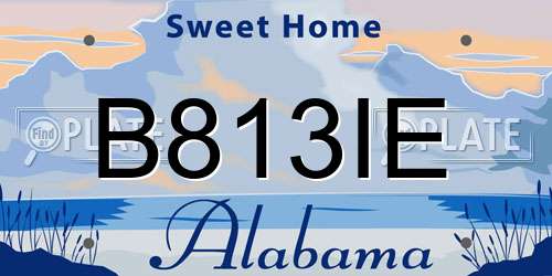 B813IE Alabama License Plate
