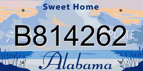 B814262 Alabama License Plate