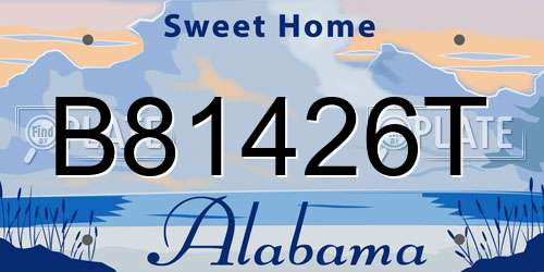 B81426T Alabama License Plate