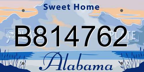 B814762 Alabama License Plate