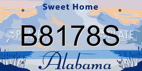 B8178S Alabama License Plate