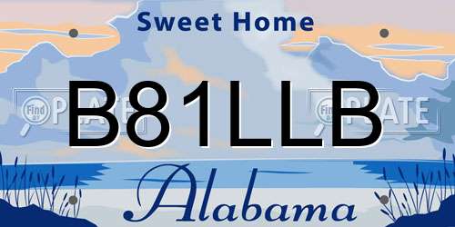 B81LLB Alabama License Plate