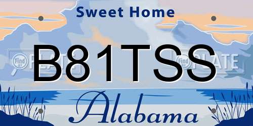 B81TSS Alabama License Plate