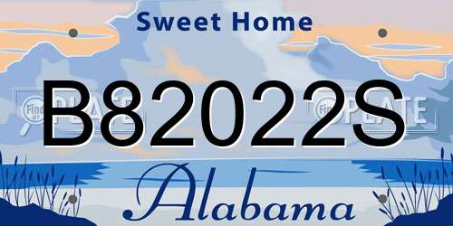 B82022S Alabama License Plate