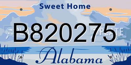 B820275 Alabama License Plate