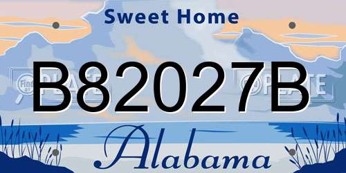 B82027B Alabama License Plate