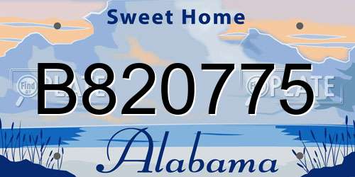 B820775 Alabama License Plate