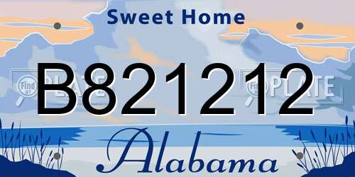 B821212 Alabama License Plate