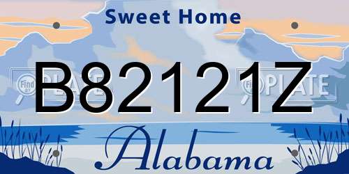 B82121Z Alabama License Plate