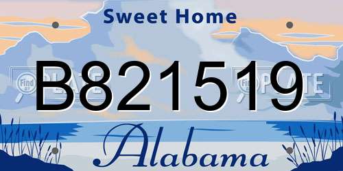 B821519 Alabama License Plate