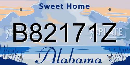 B82171Z Alabama License Plate