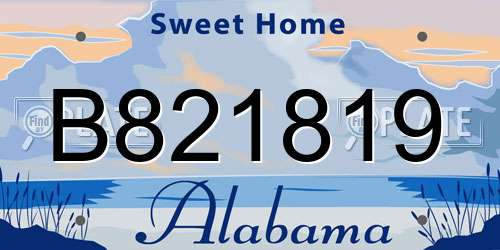 B821819 Alabama License Plate