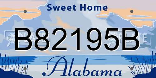 B82195B Alabama License Plate
