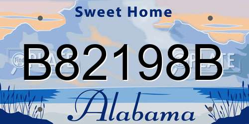 B82198B Alabama License Plate