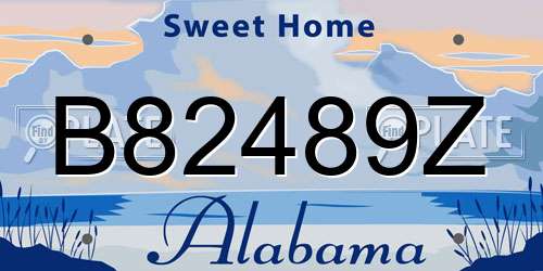 B82489Z Alabama License Plate