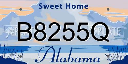 B8255Q Alabama License Plate