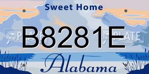 B8281E Alabama License Plate
