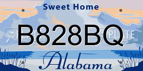 B828BQ Alabama License Plate