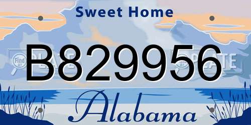 B829956 Alabama License Plate