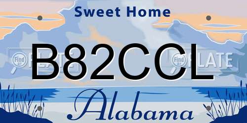 B82CCL Alabama License Plate
