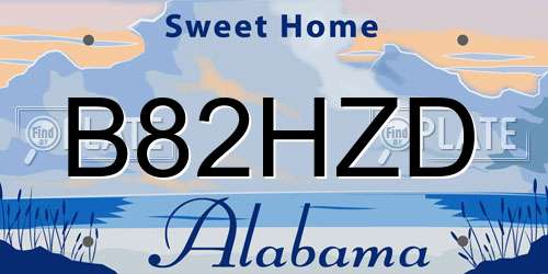 B82HZD Alabama License Plate