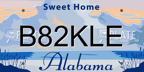 B82KLE Alabama License Plate