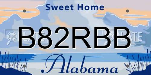 B82RBB Alabama License Plate
