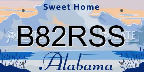 B82RSS Alabama License Plate