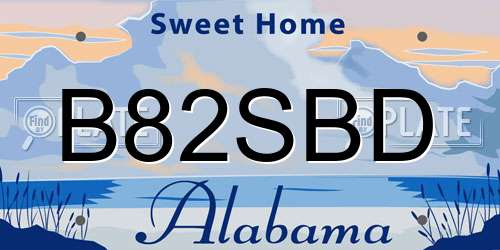 B82SBD Alabama License Plate