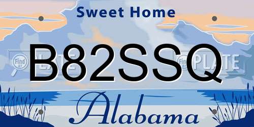 B82SSQ Alabama License Plate