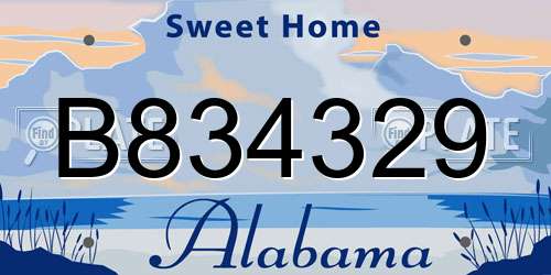 B834329 Alabama License Plate