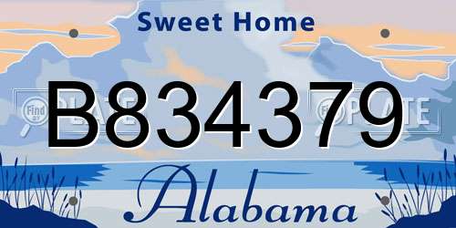 B834379 Alabama License Plate