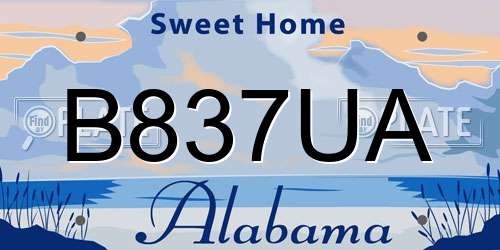 B837UA Alabama License Plate
