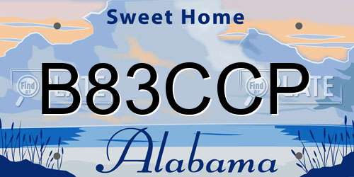 B83CCP Alabama License Plate