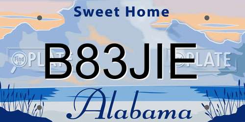 B83JIE Alabama License Plate