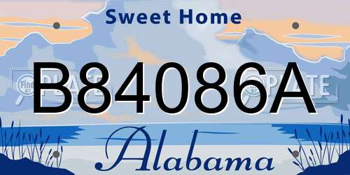 B84086A Alabama License Plate