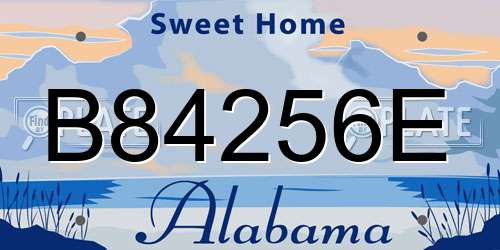 B84256E Alabama License Plate