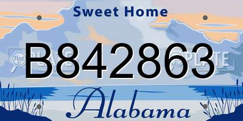 B842863 Alabama License Plate