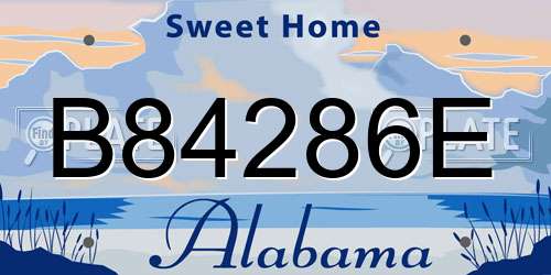 B84286E Alabama License Plate