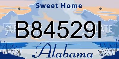 B84529I Alabama License Plate
