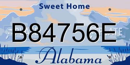 B84756E Alabama License Plate