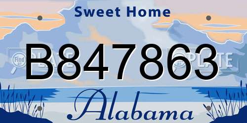B847863 Alabama License Plate