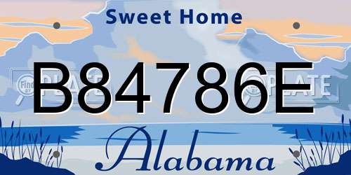B84786E Alabama License Plate