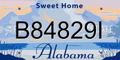 B84829I Alabama License Plate